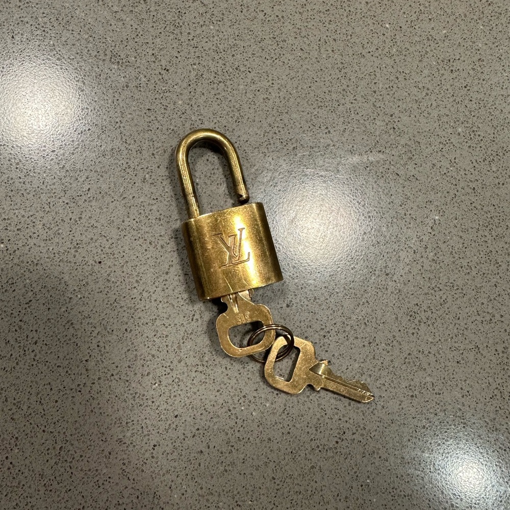 Louis Vuitton Gold Padlock with Key